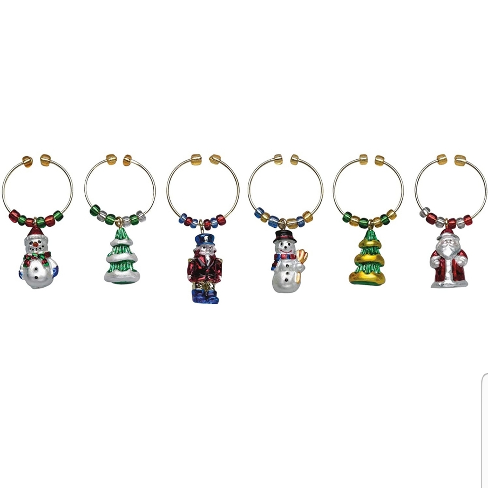 Boston Warehouse Christmas Wine Charms NEW